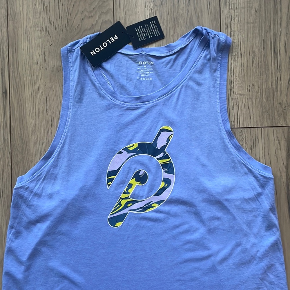 NWT Peloton Blue/Purple Peloton Yellow and Purple P Tank Top